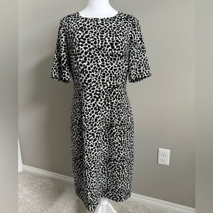 Talbots Cheetah Print Lined Midi Dress Size 4